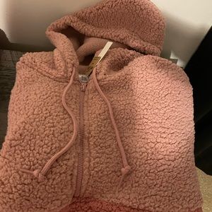 Pink sherpa hoodie